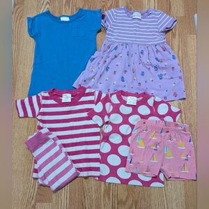 Hanna Andersson Girls 90 3T Pajamas Dress Clothing Set Fair 100% Cotton